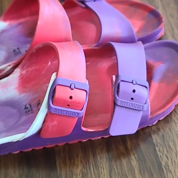 BIRKENSTOCK NIB ARIZONA EVA WATERPROOF WATERMELON PURPLE FOG MULTI 41 - Picture 3 of 5